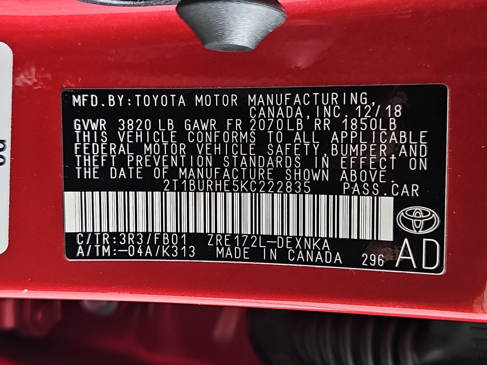 2019 Toyota Corolla LE