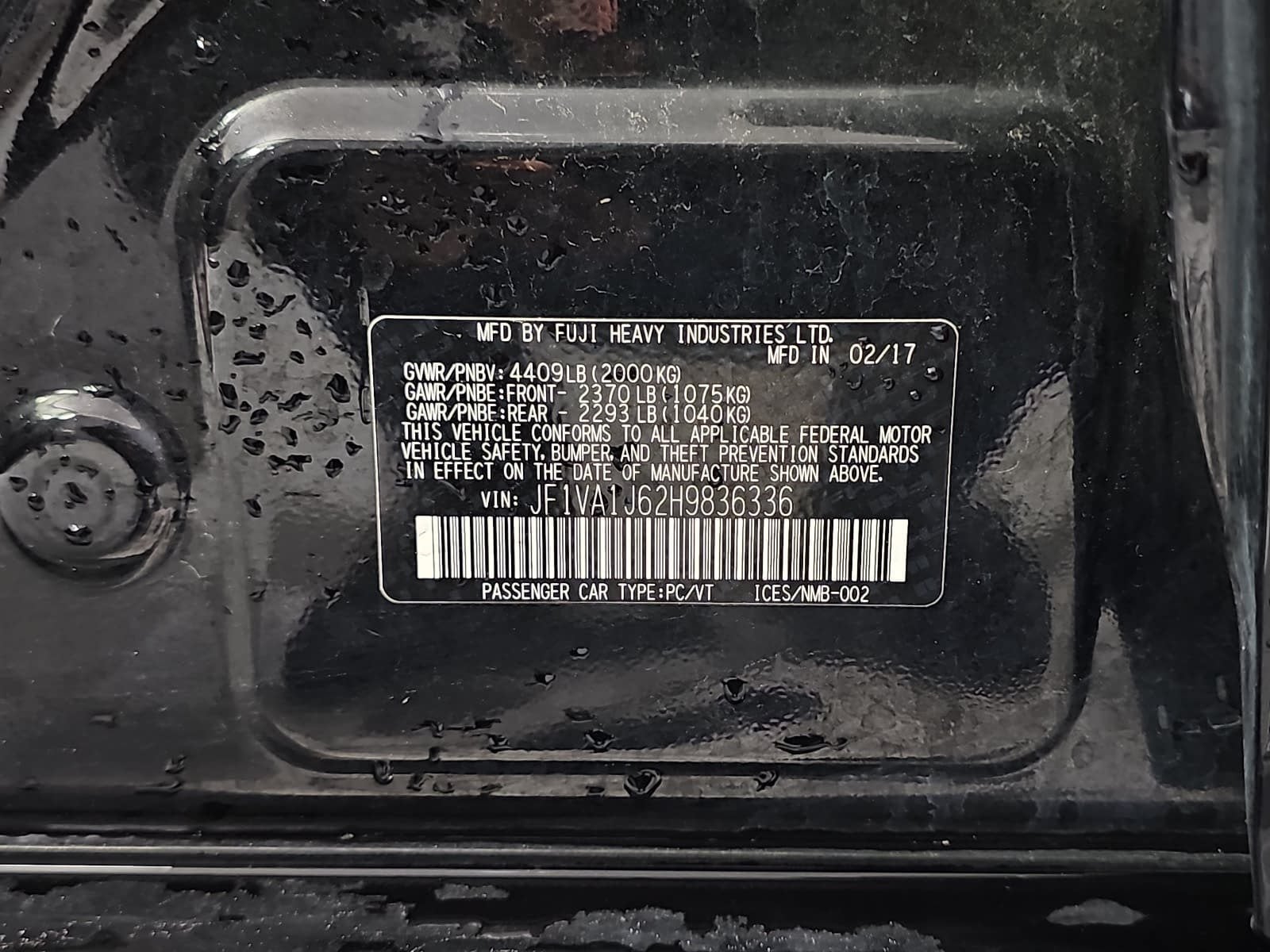2017 Subaru WRX Limited