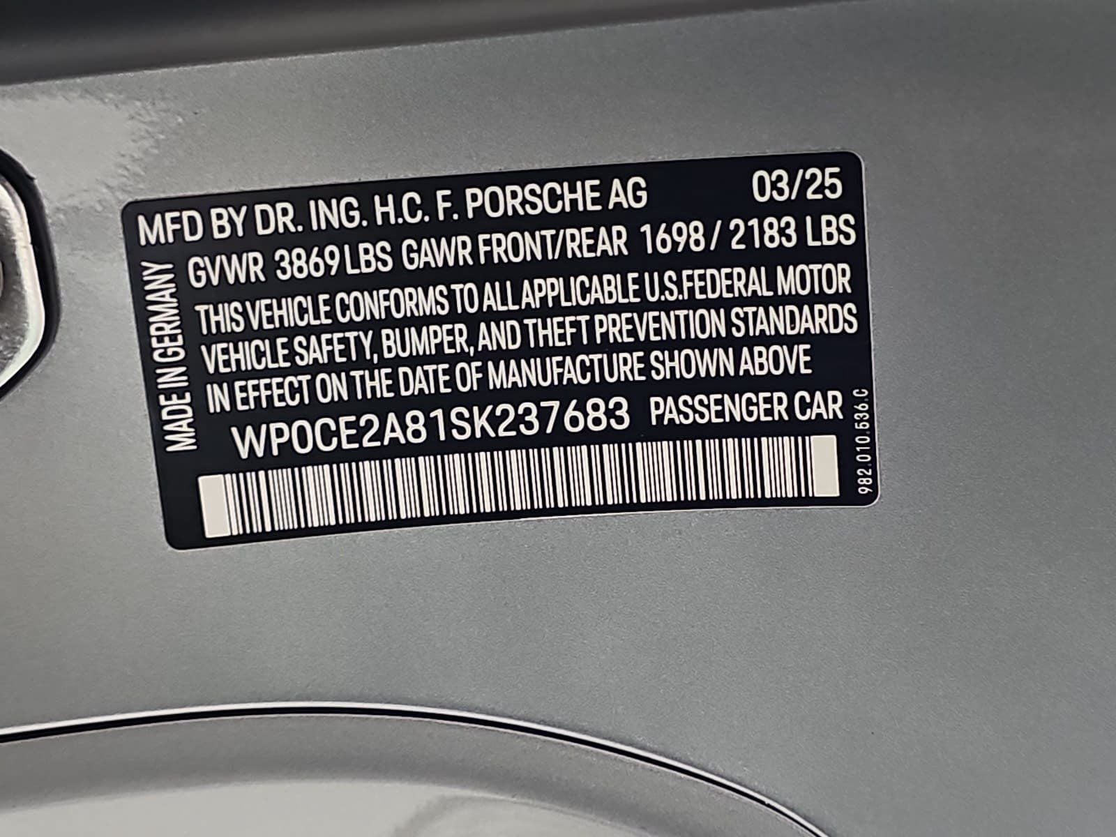 2025 Porsche 718 Spyder RS