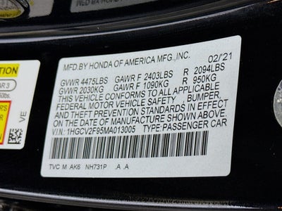 2021 Honda Accord Touring 2.0T