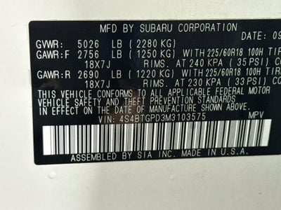 2021 Subaru Outback Touring XT