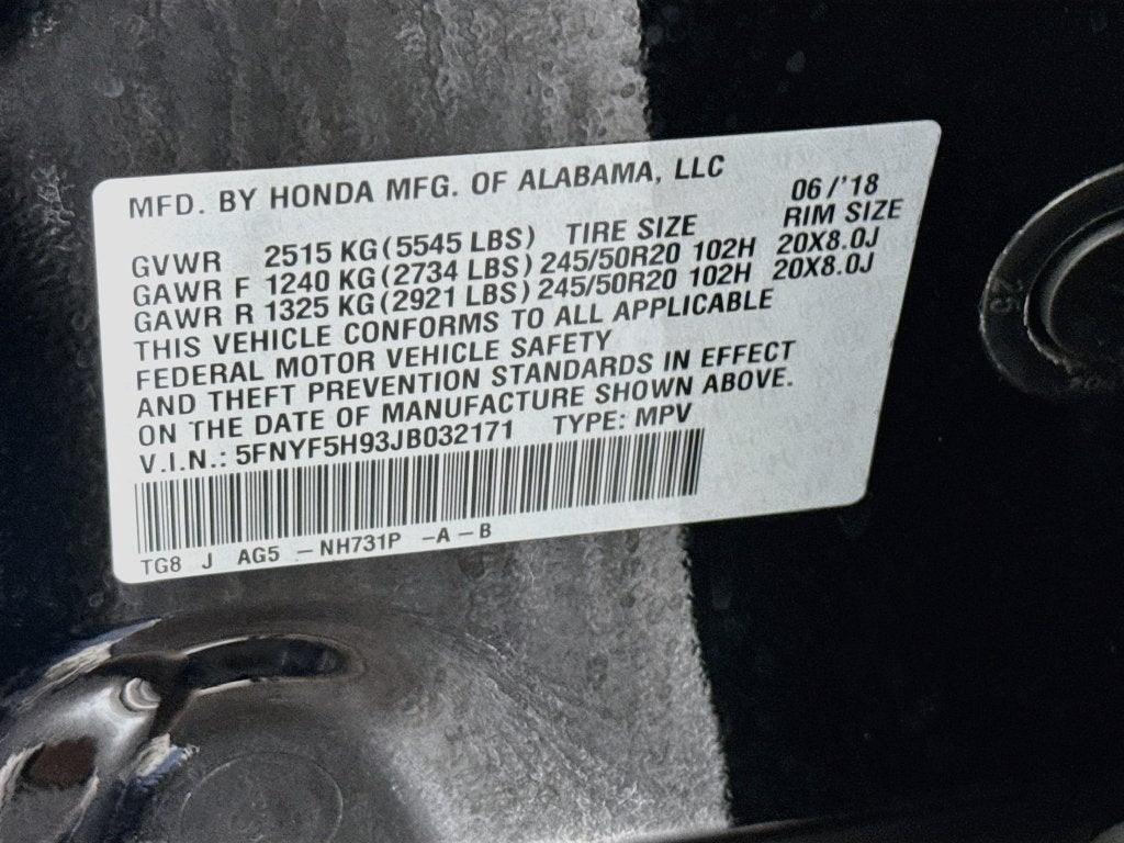 2018 Honda Pilot Touring