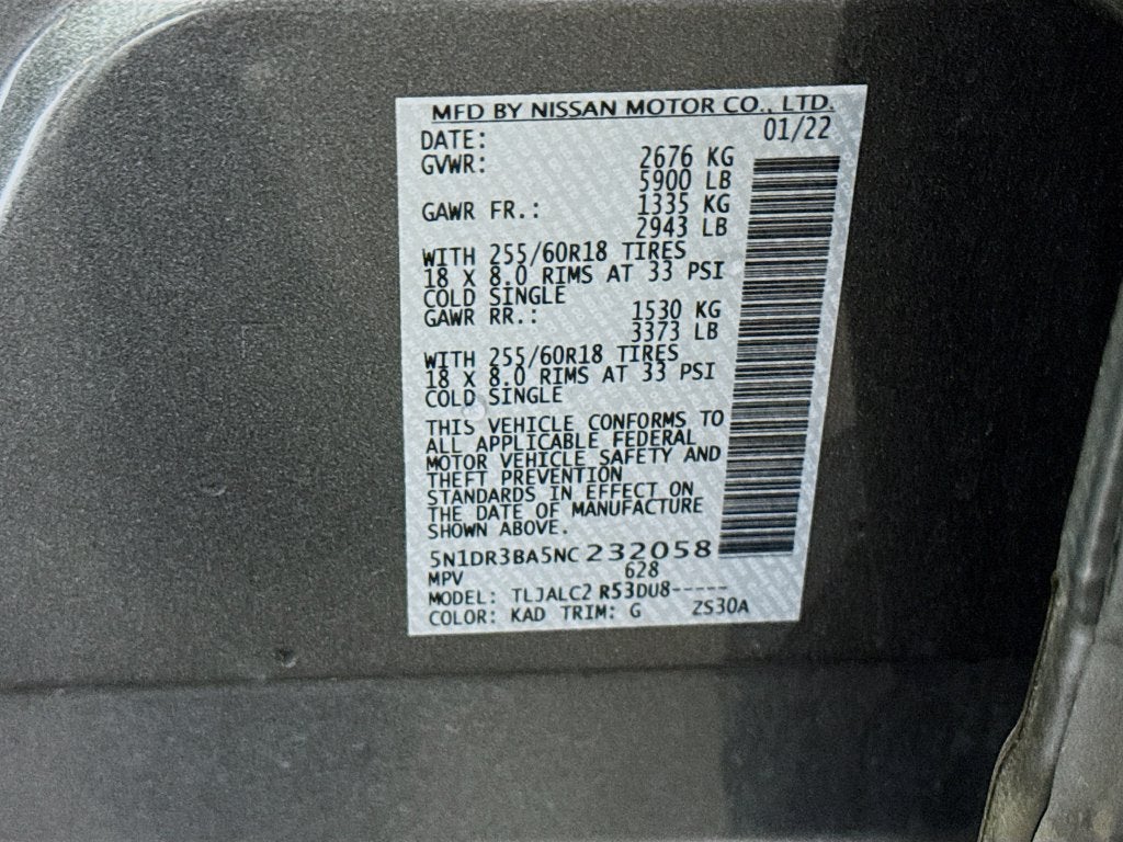 2022 Nissan Pathfinder SV