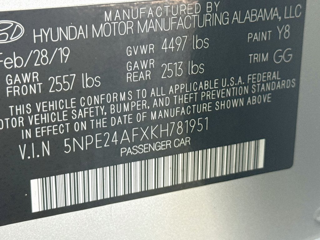 2019 Hyundai Sonata SE