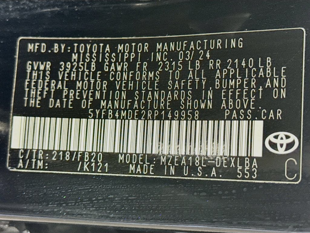 2024 Toyota Corolla LE