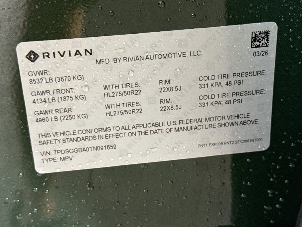 2026 Rivian R1S Dual Motor Standard Pack