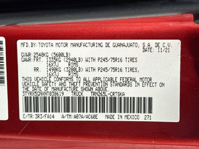 2022 Toyota Tacoma SR