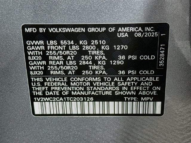 2026 Volkswagen Atlas Cross Sport SE w/Technology