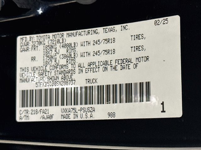 2025 Toyota Tundra SR