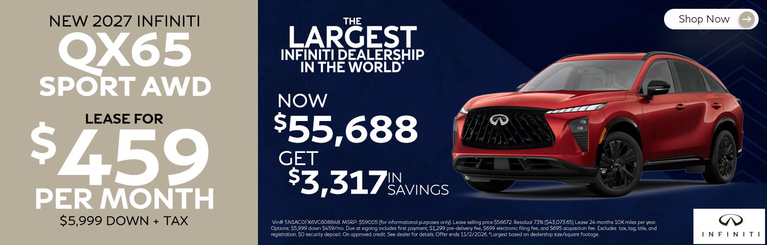 2027 QX65 lease for $479 per month